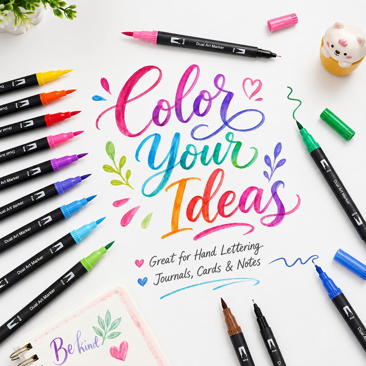 24 pack double tip coloring drawing pens rich