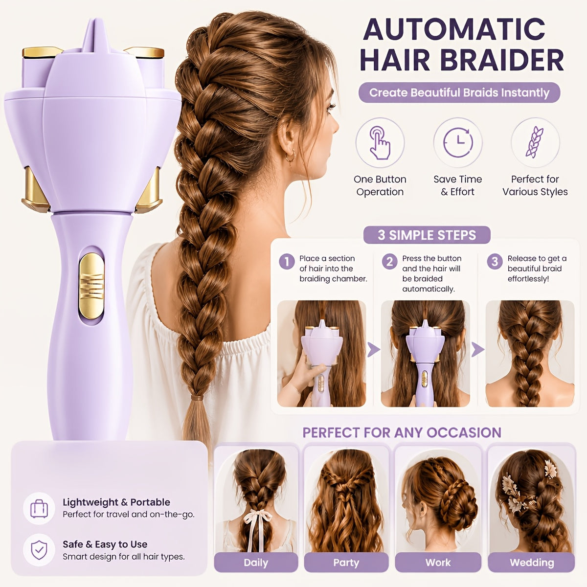 automatic hair braider portable electric hair braiding tool