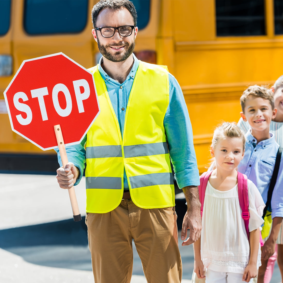 stop slow sign   vest set 13 x 13 crossing