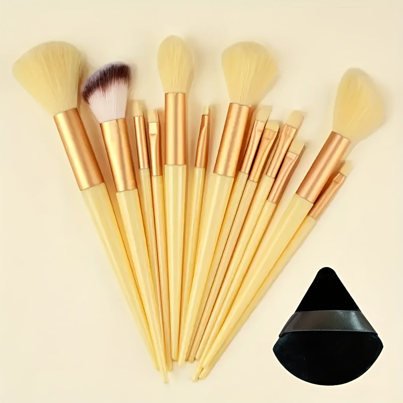 a set 13 makeup brushes including a portable storage bag