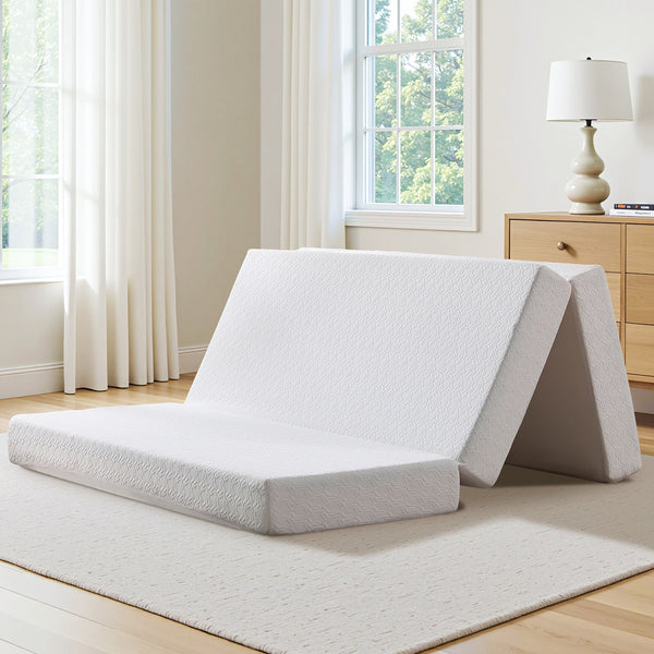 6" Tri-fold Memory Foam Mattress With Non-Slip Cover for Murphy Bed, Queen