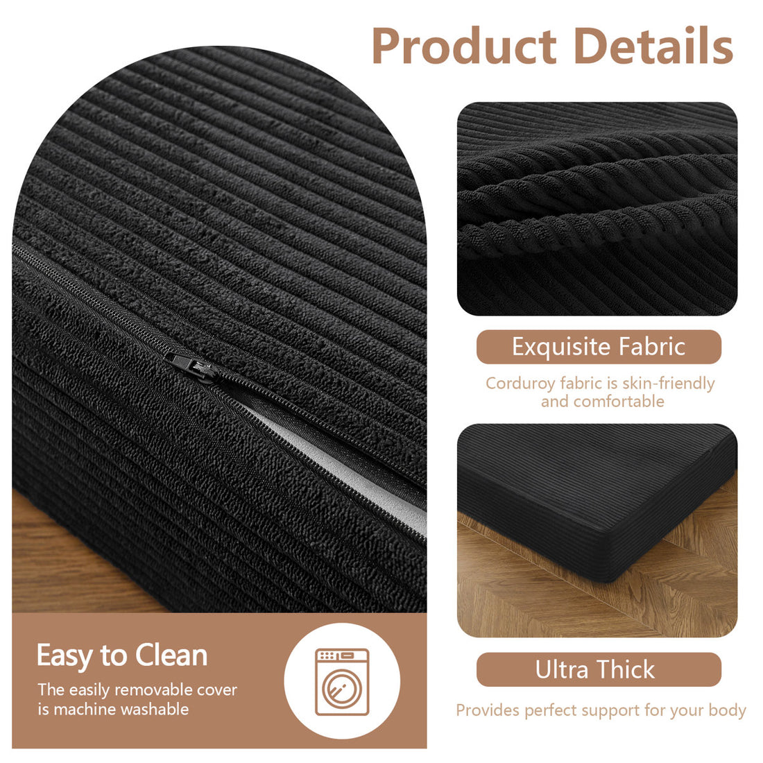 6''Portable Tri-folding Mattress,Memory Foam Mattress