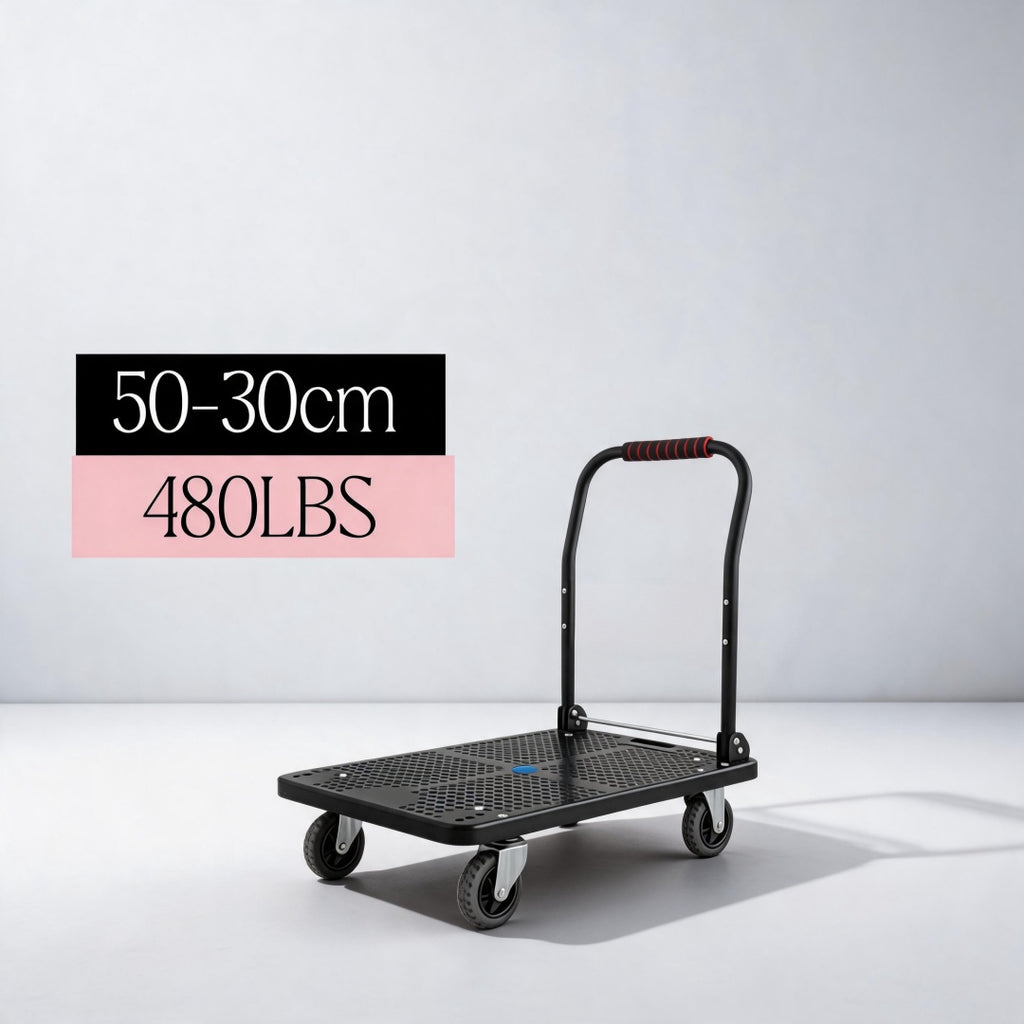 folding heavy-duty handcart,   handcart,   truck,   trolley, silent tpr wheels, thickened frame (1600/980/480/220 lbs), suitable for home renovation, material handling, moving, large item transportation,   and garages. - tools & home improvement