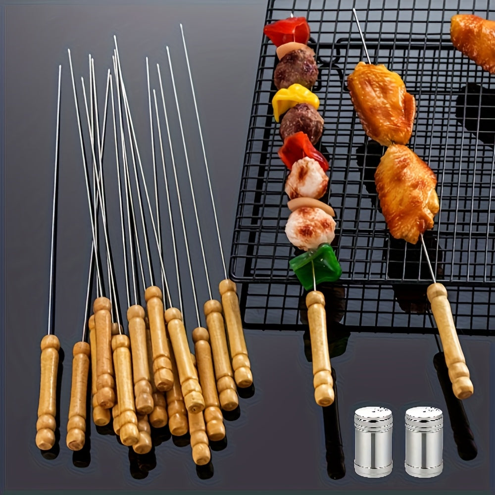 18pcs stainless steel outdoor barbecue skewers perfect