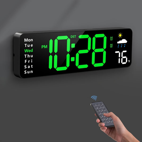 11 large digital wall clock remote rgb backlight alarm