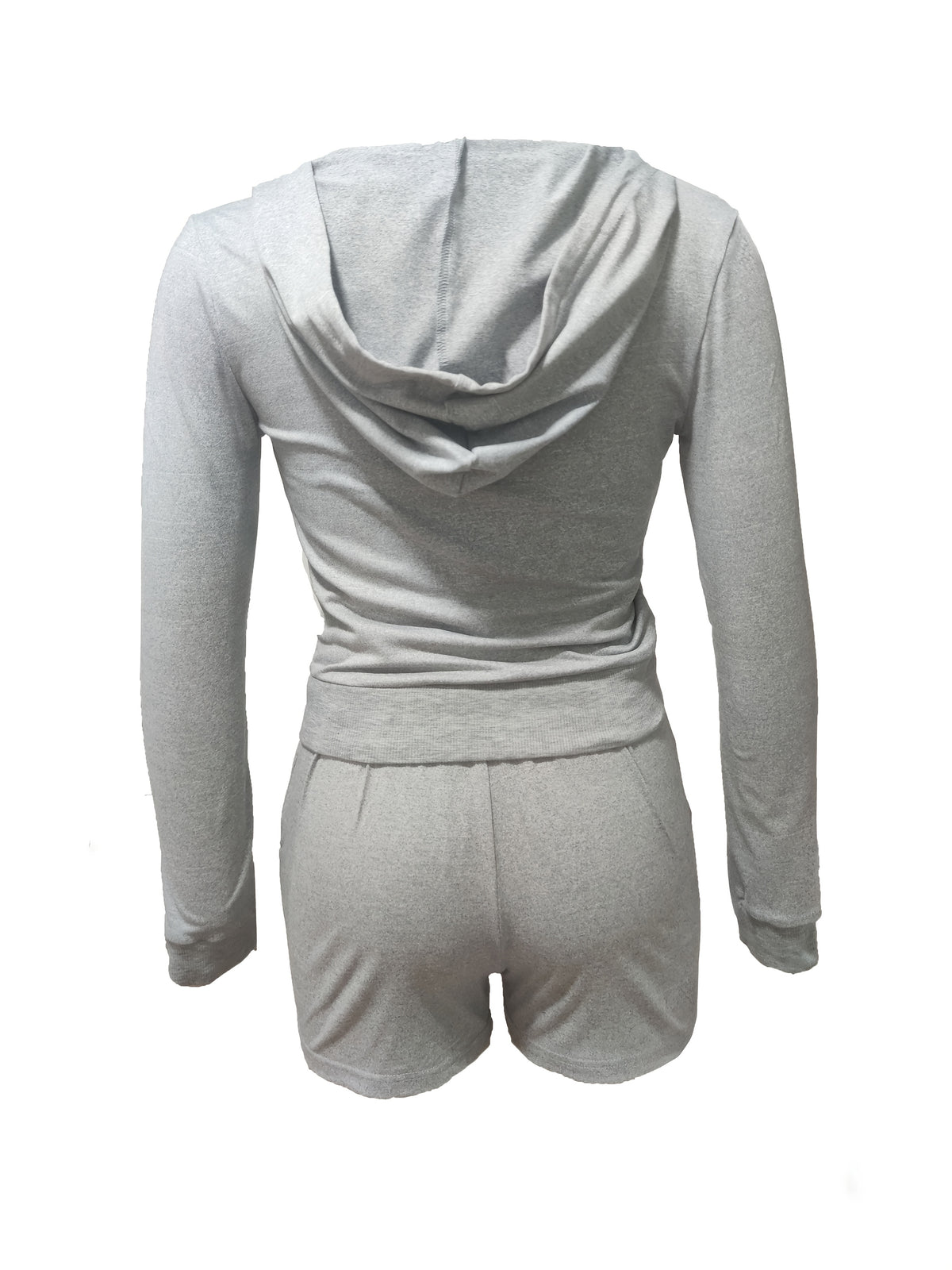womens casual zip hoodie shorts suit women's