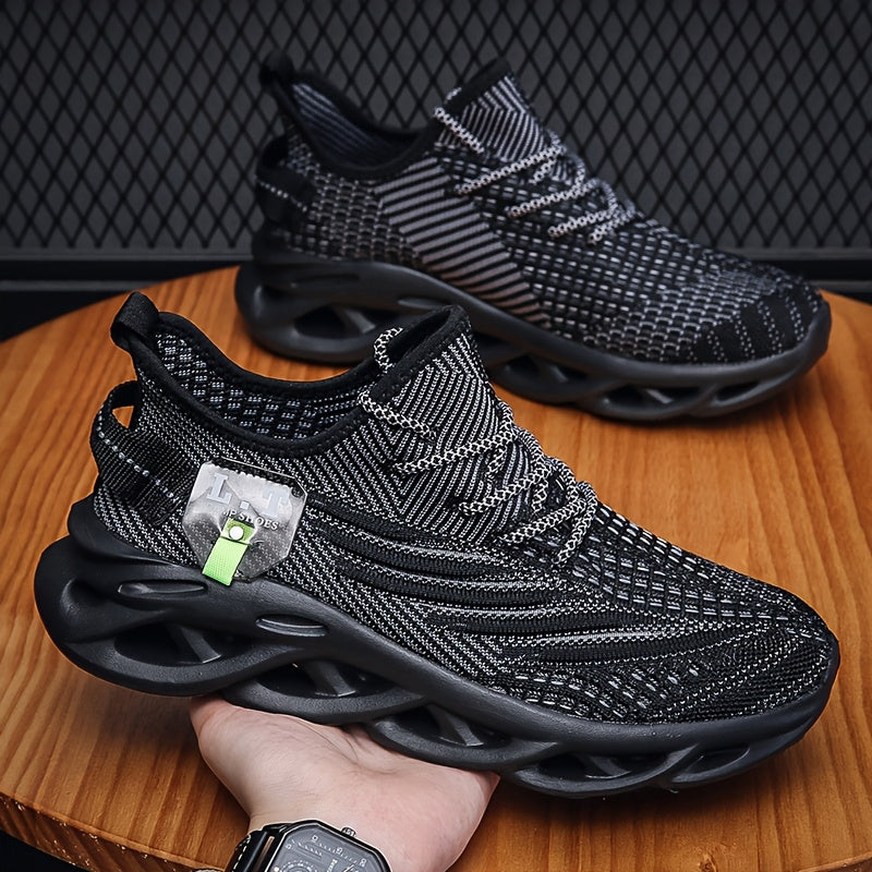 hdoxse mens outdoor knitted breathable running shoes shock