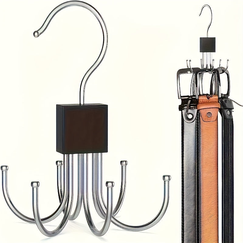 multi functional large capacity belt hanger rotating wooden