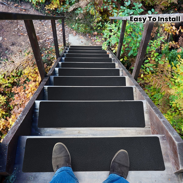 set 6 pre cut rubber anti slip stair tread tape