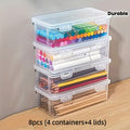 8pcs set 4 large clear frosted pp storage containers lids