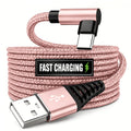 usb right angle type c data cable supports fast charging
