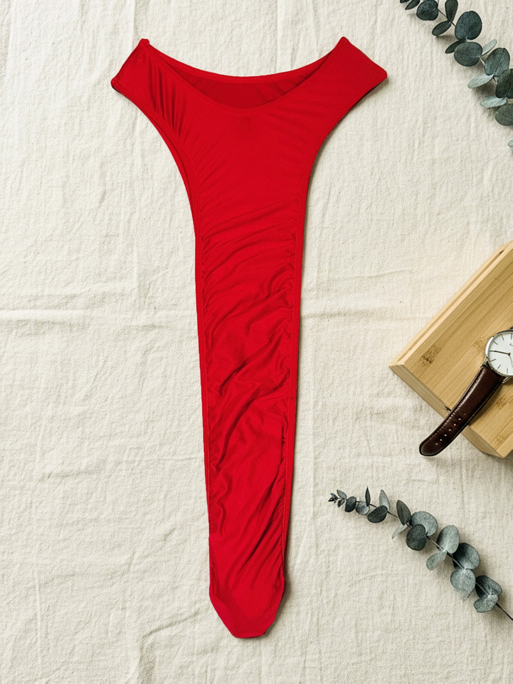 red halter neck   bodysuit hot open back halter neck fun