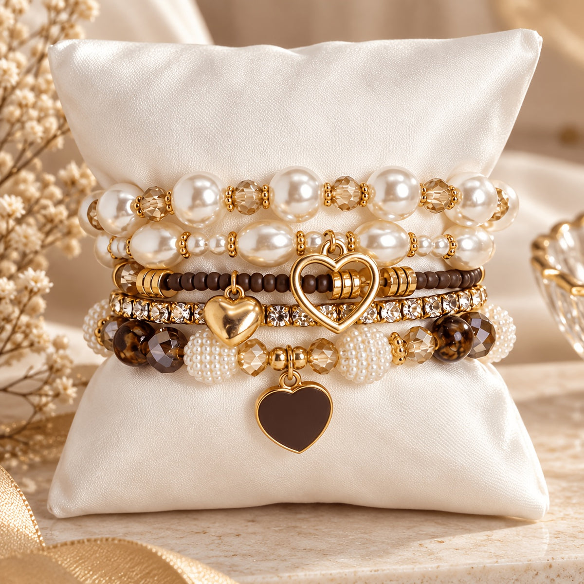 5pcs bracelet   pearl handmade beading bohemian fashion