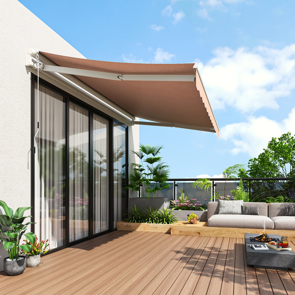 13 x 8 ft retractable awning patios sun protection canopy