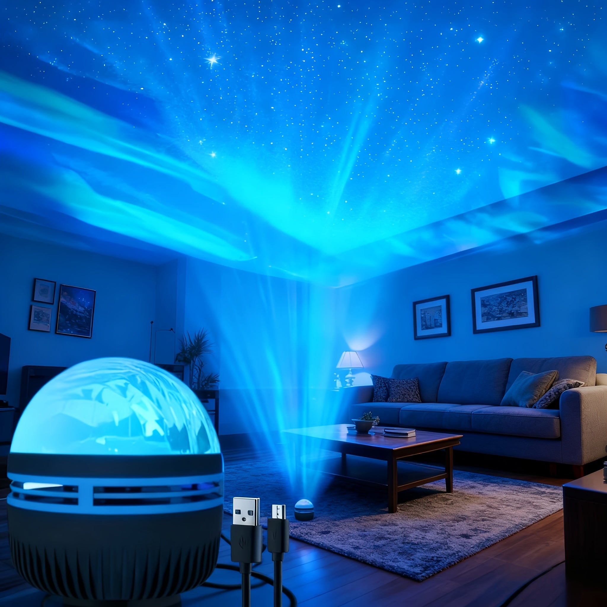 led aurora projection atmosphere light usb powered remote