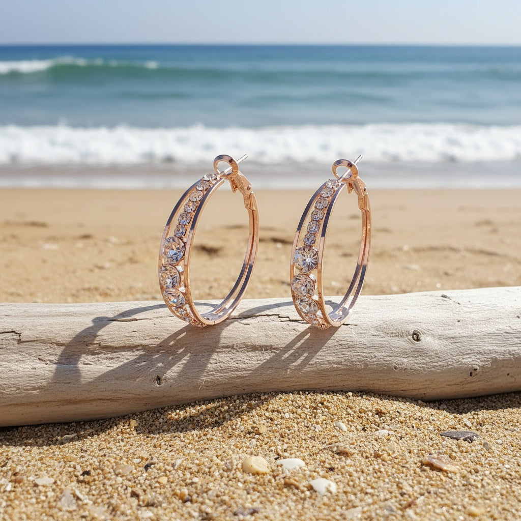 elegant hollow round womens earrings minimalist fashionable