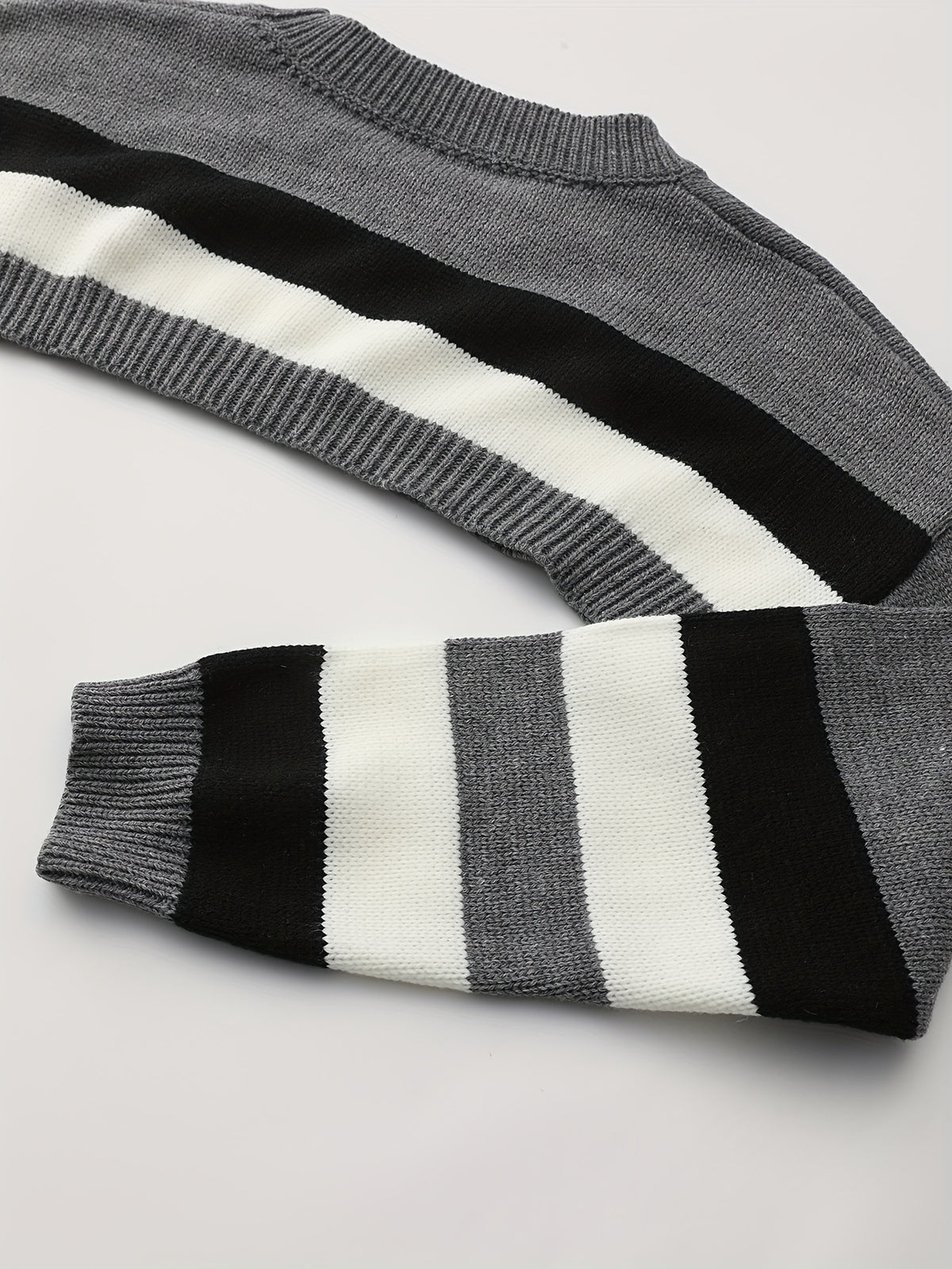 y2k oversized striped sweater relaxed fit short cropped