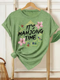 mahjong time print womens t shirt trendy outfit suitable