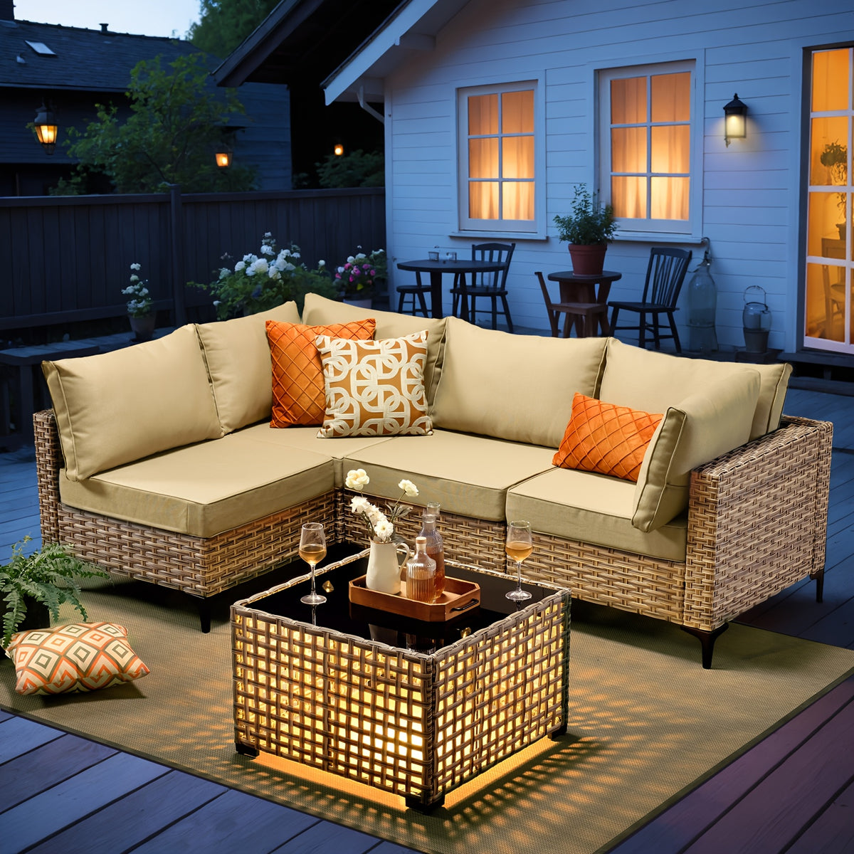 2 3 5 8 10pcs deep seat outdoor patio furniture set outside