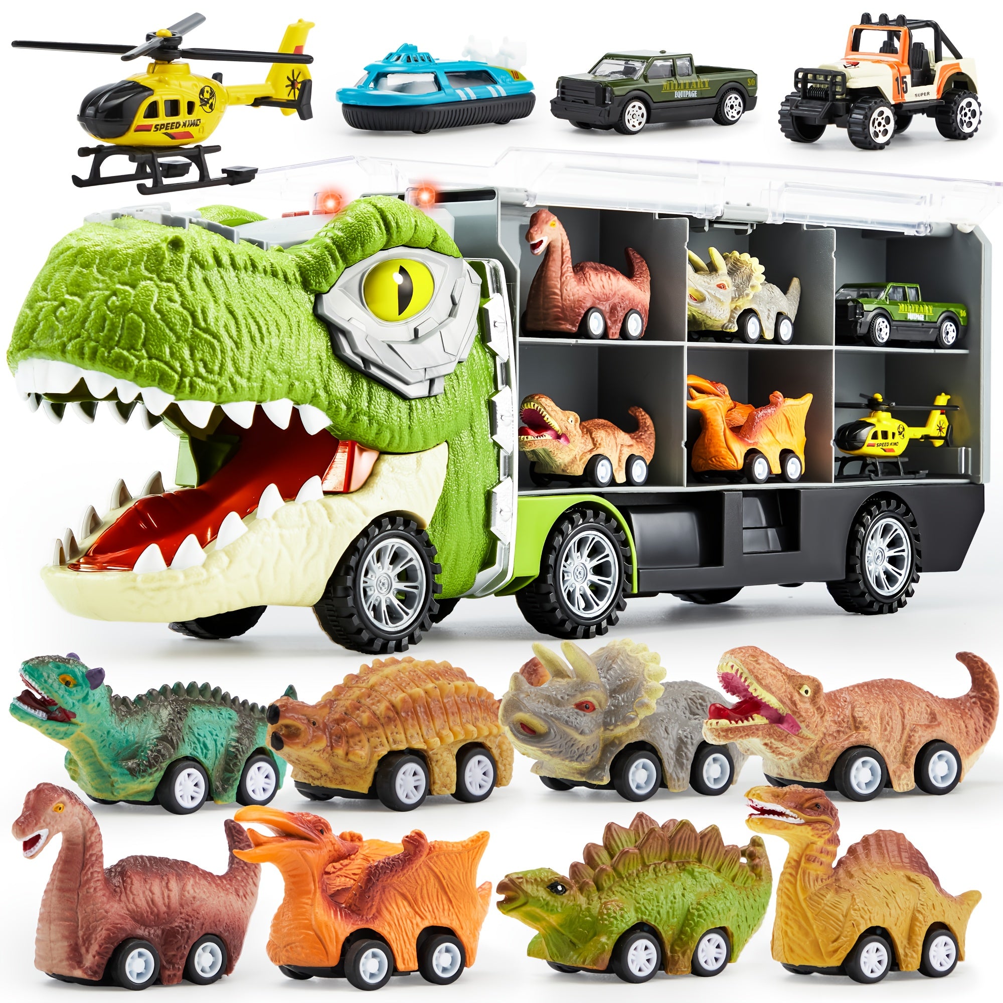 13 packs   dinosaur truck toys kids transport