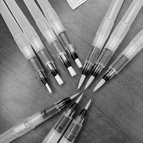 10 solid color watercolor pens filled brush heads pointed
