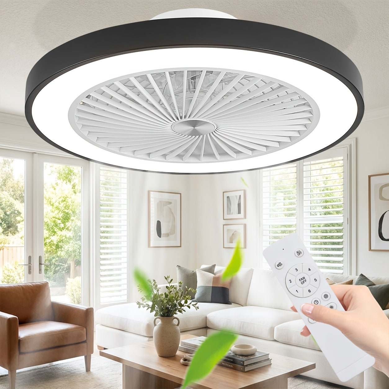 enclosed ceiling fan light remote   low profile flush