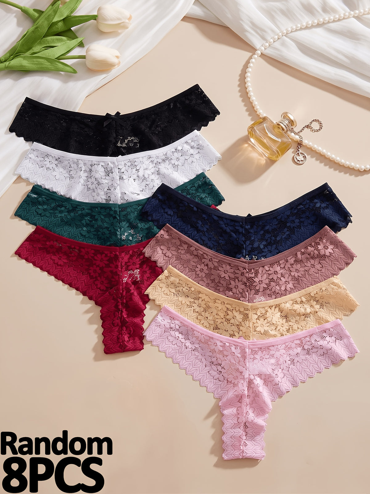 random 8pcs womens   lace   soft breathable