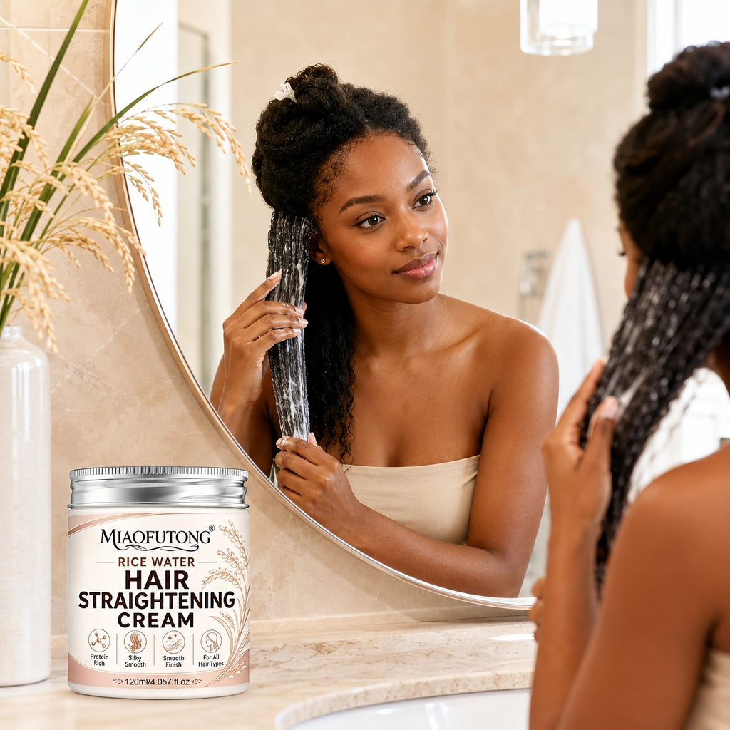 rice water hair straightening cream 120ml heat protectant