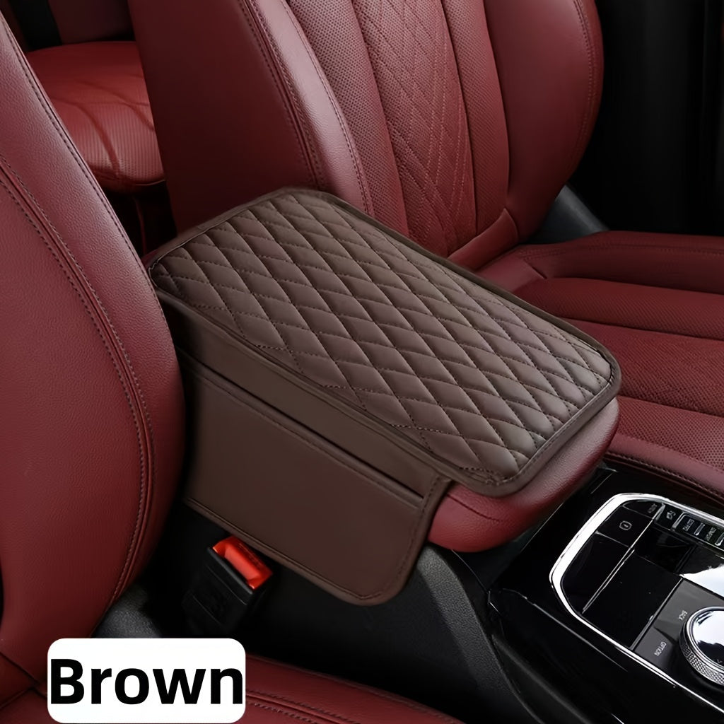 car armrest box mat pu leather storage pad multiple colors