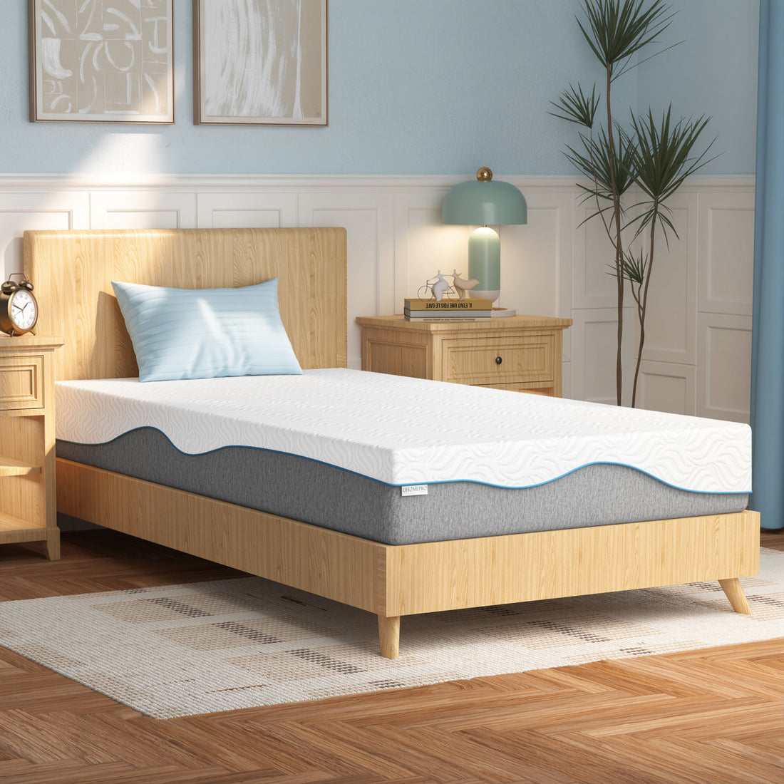 8 Inch Gel Memory Foam Mattress – Twin – Cooling Egg Crate Airflow – Medium Firm – Fiberglass Free – Removable Washable Cover – Certipur-US Certified – Bed In A Box