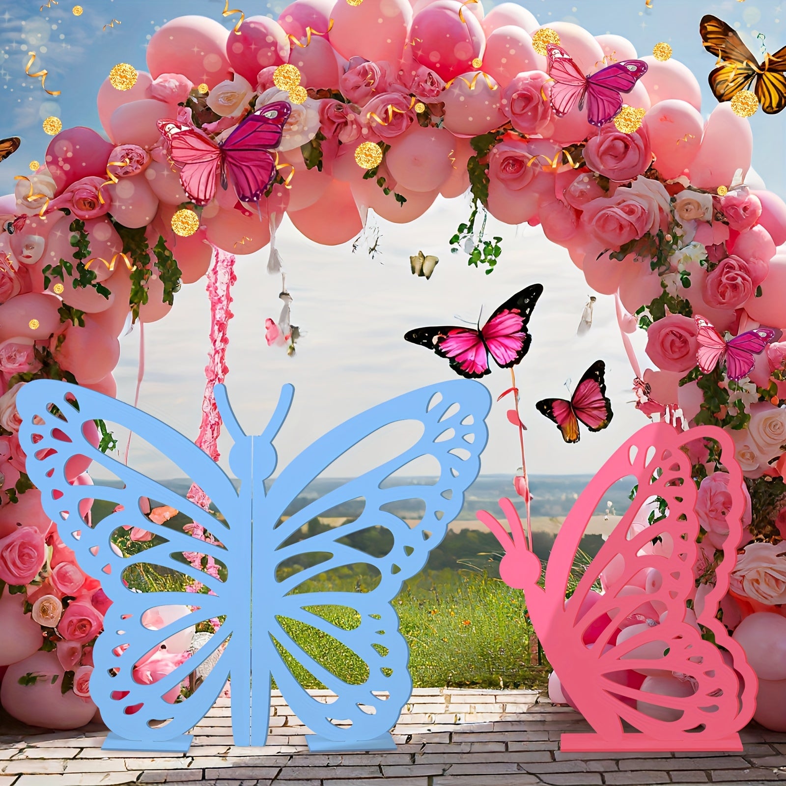2pcs large wooden   props 20 17 5 standing wings