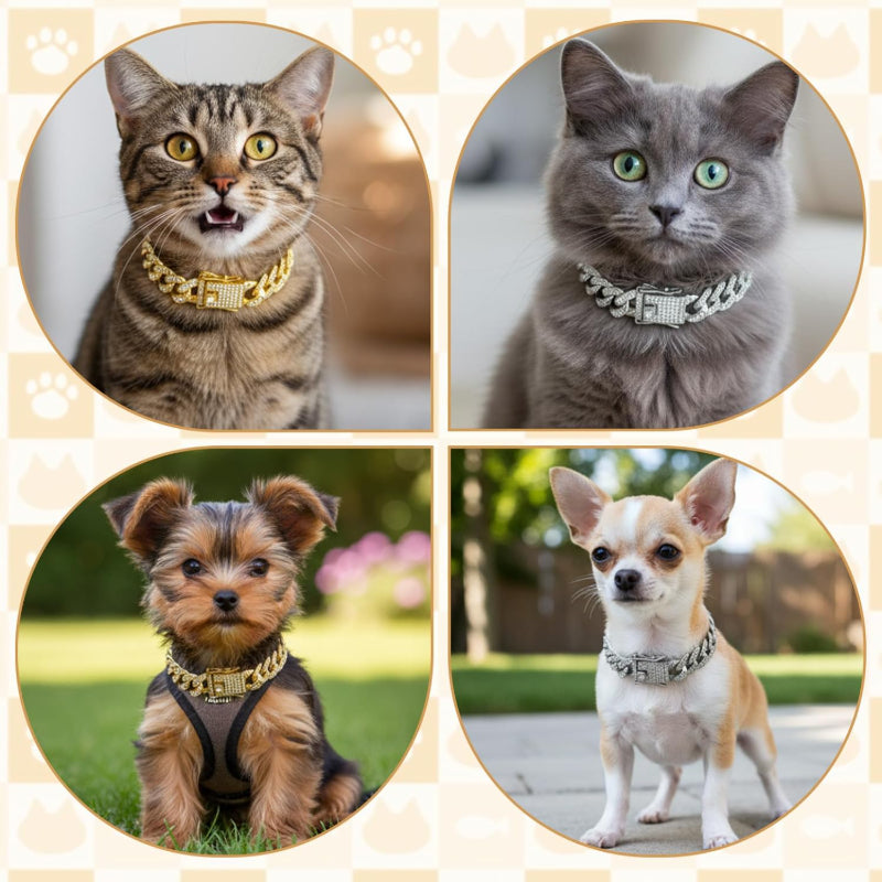 2pcs   chain collar 8 inch dog chain collars cuban