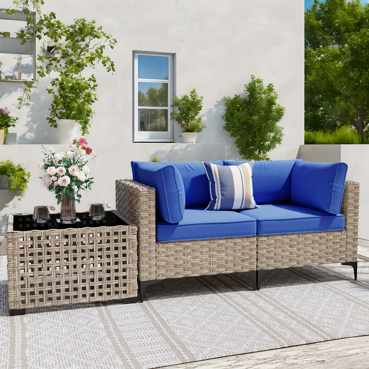 2 3 5 8 10pcs deep seat outdoor patio furniture set outside