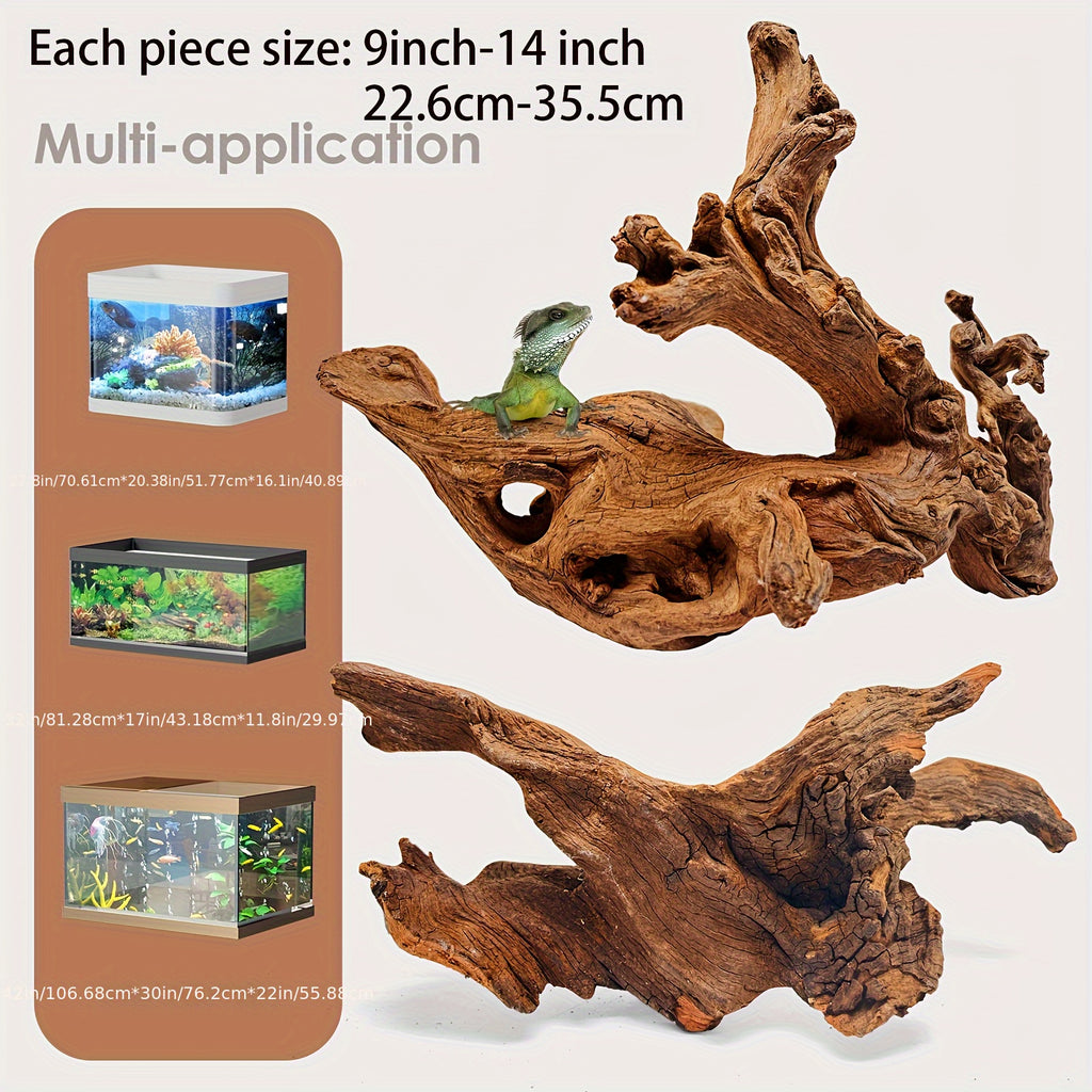 2pcs natural driftwood aquarium decor reptile wood branches