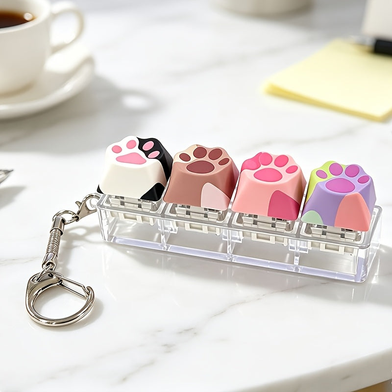 cute cat paw keyboard fidget toy   sound stress clicker