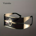 viuirnka mens fashion glasses cyberpunk metal wraparound
