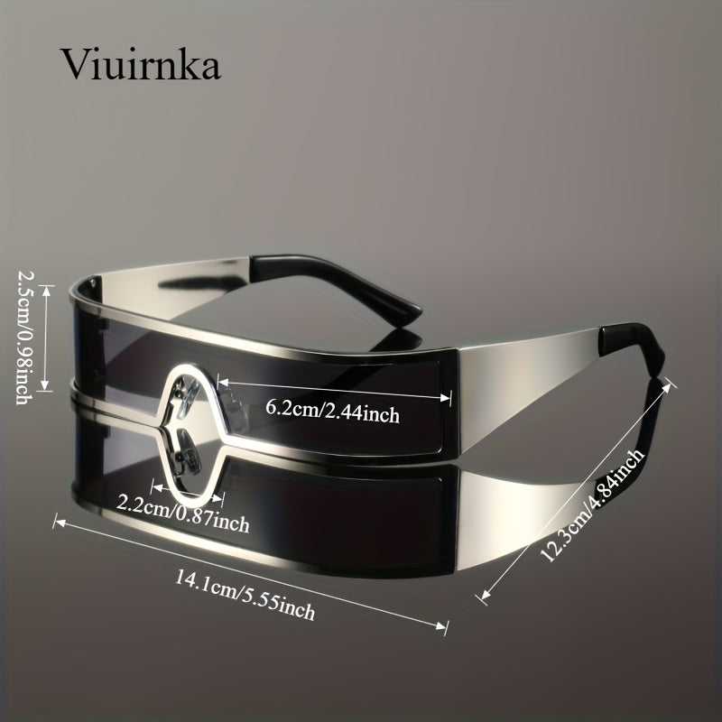 viuirnka mens fashion glasses cyberpunk metal wraparound