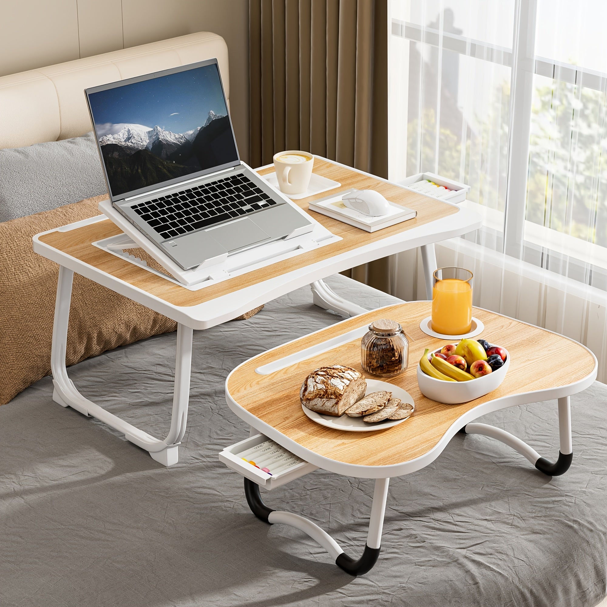 portable laptop bed table cup holder multifunctional tray
