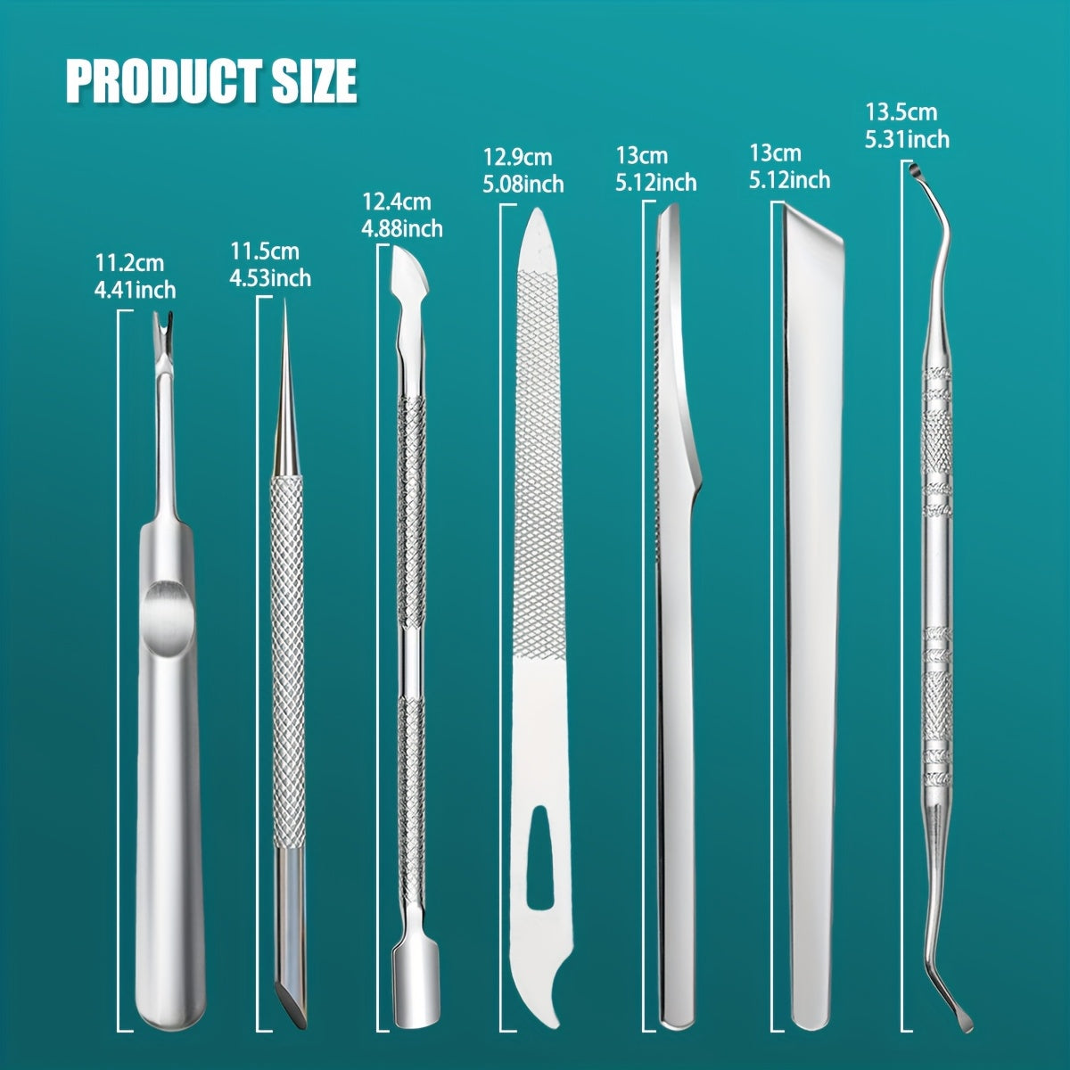 7pcs cuticle tool set   cuticle fork blackhead
