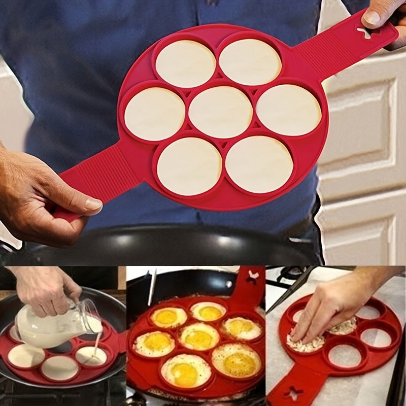 1pc silicone non stick pancake egg maker 4 cup round cooking