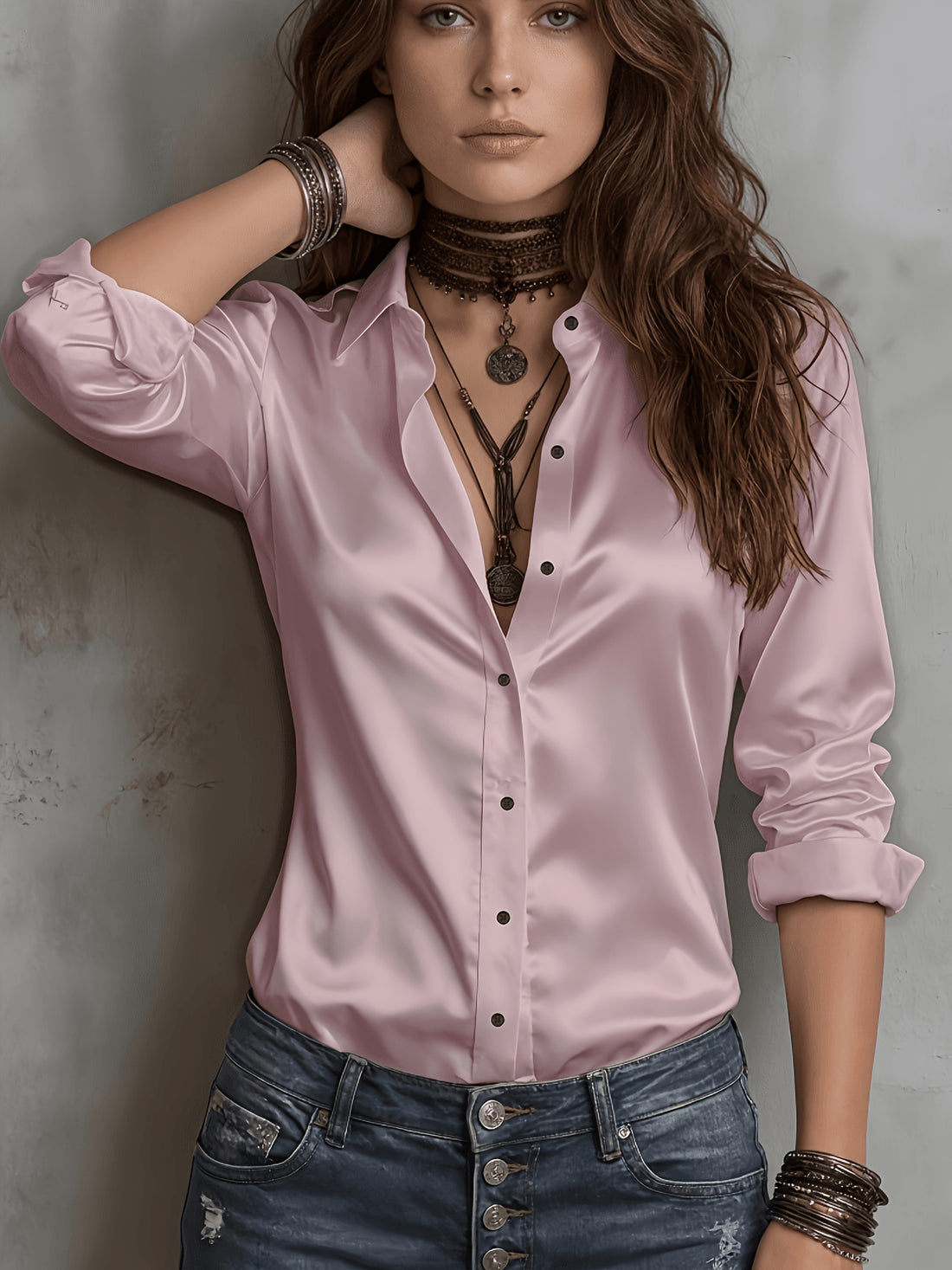 womens season   commuter satin shirt temu