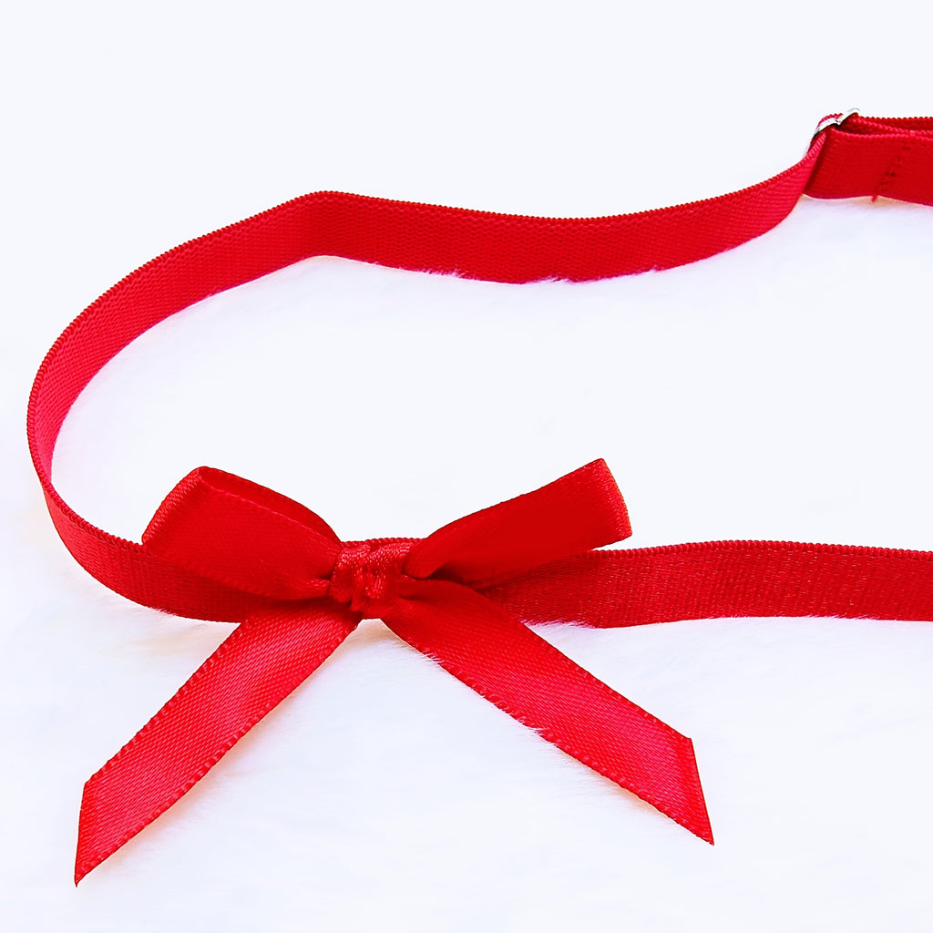 two adjustable red bow elastic   a versatile accessory
