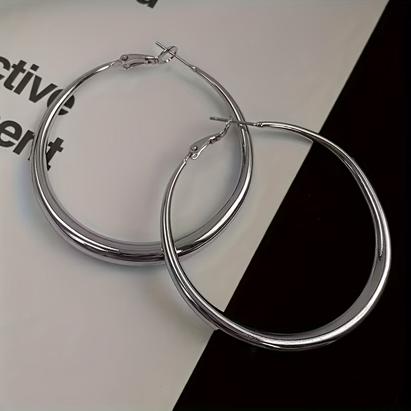 2pcs elegant   large hoop earrings women