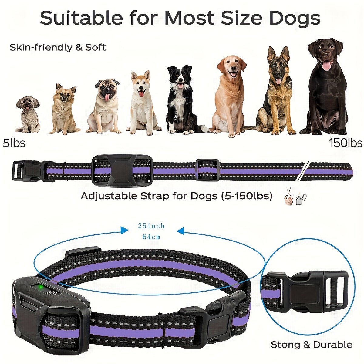 4150ft dog training collars remote adjustable nylon strap