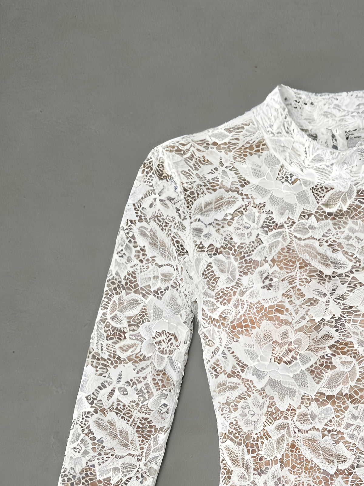 womens   long sleeve lace bodysuit high neck long sleeve