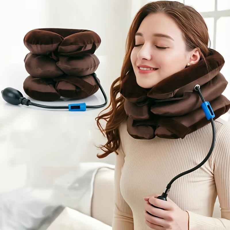 three layer inflatable u shaped neck pillow flexible neck