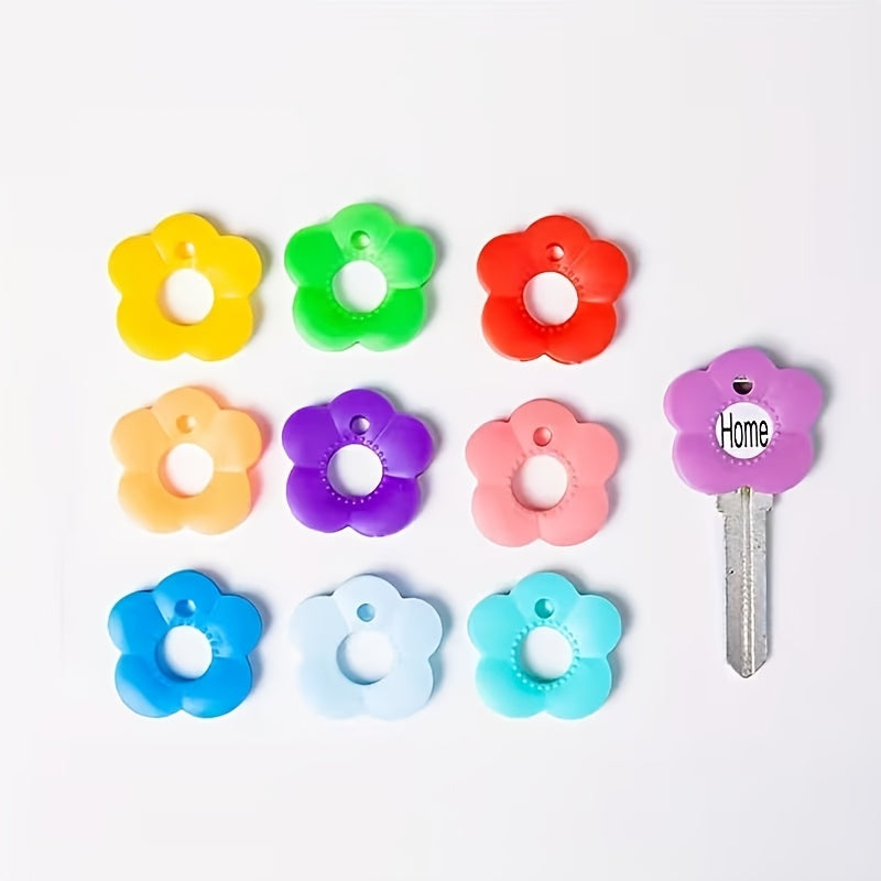 gift 5 piece   multi color flower shaped keycap set