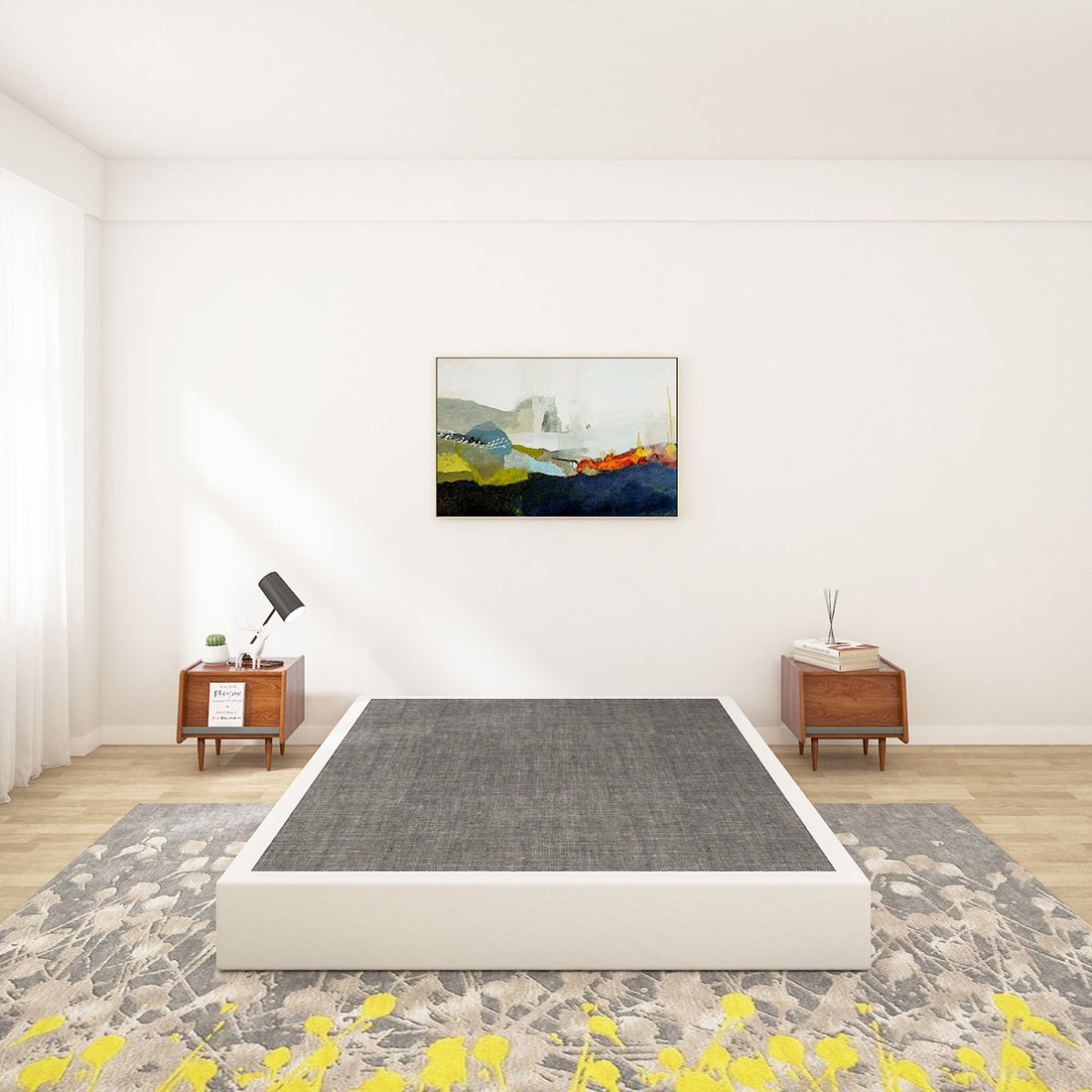 9'' Metal Box Spring With Frabric Cover,  Metal Frame Heavy Duty Easy Assembly