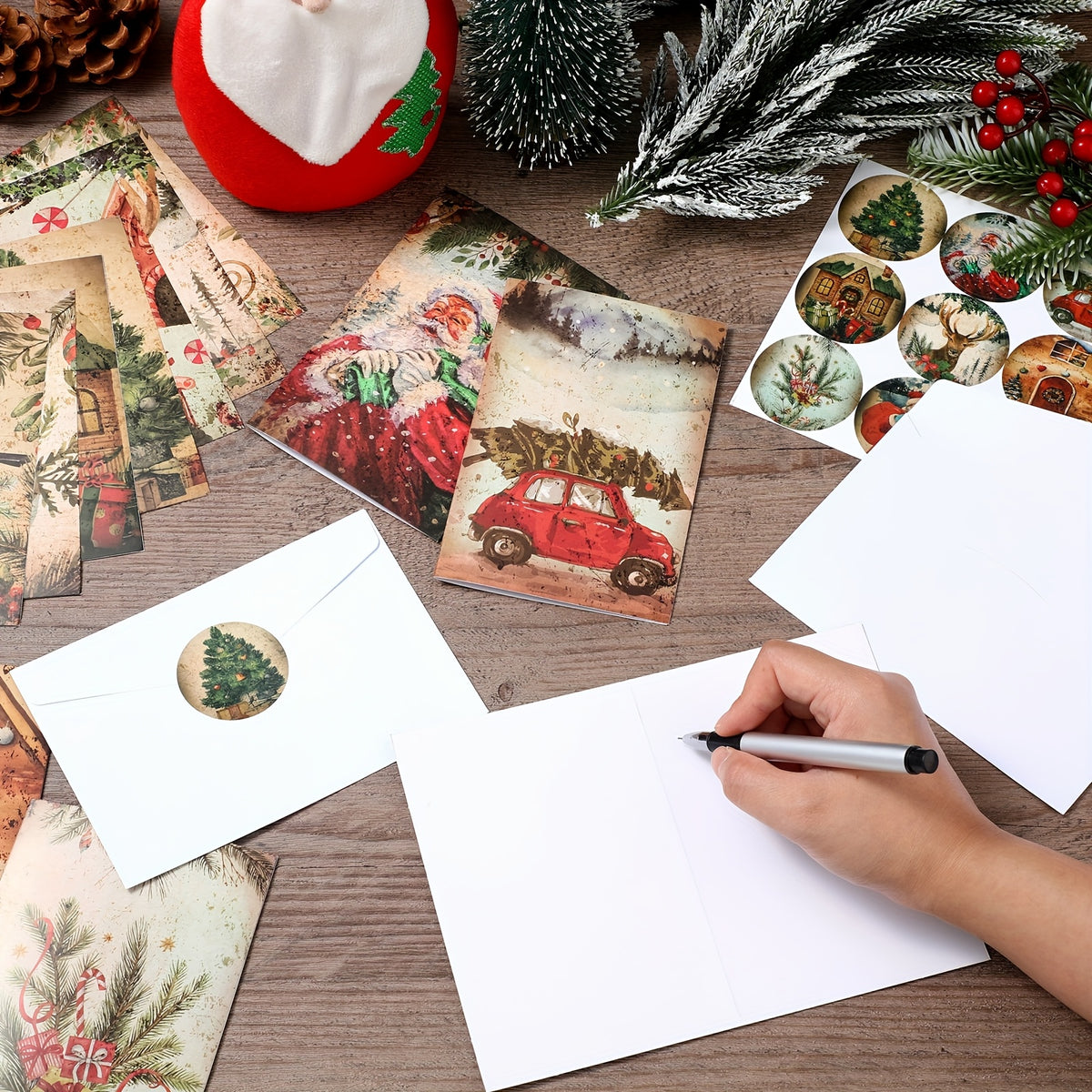 240 sets christmas cards envelopes stickers vintage happy