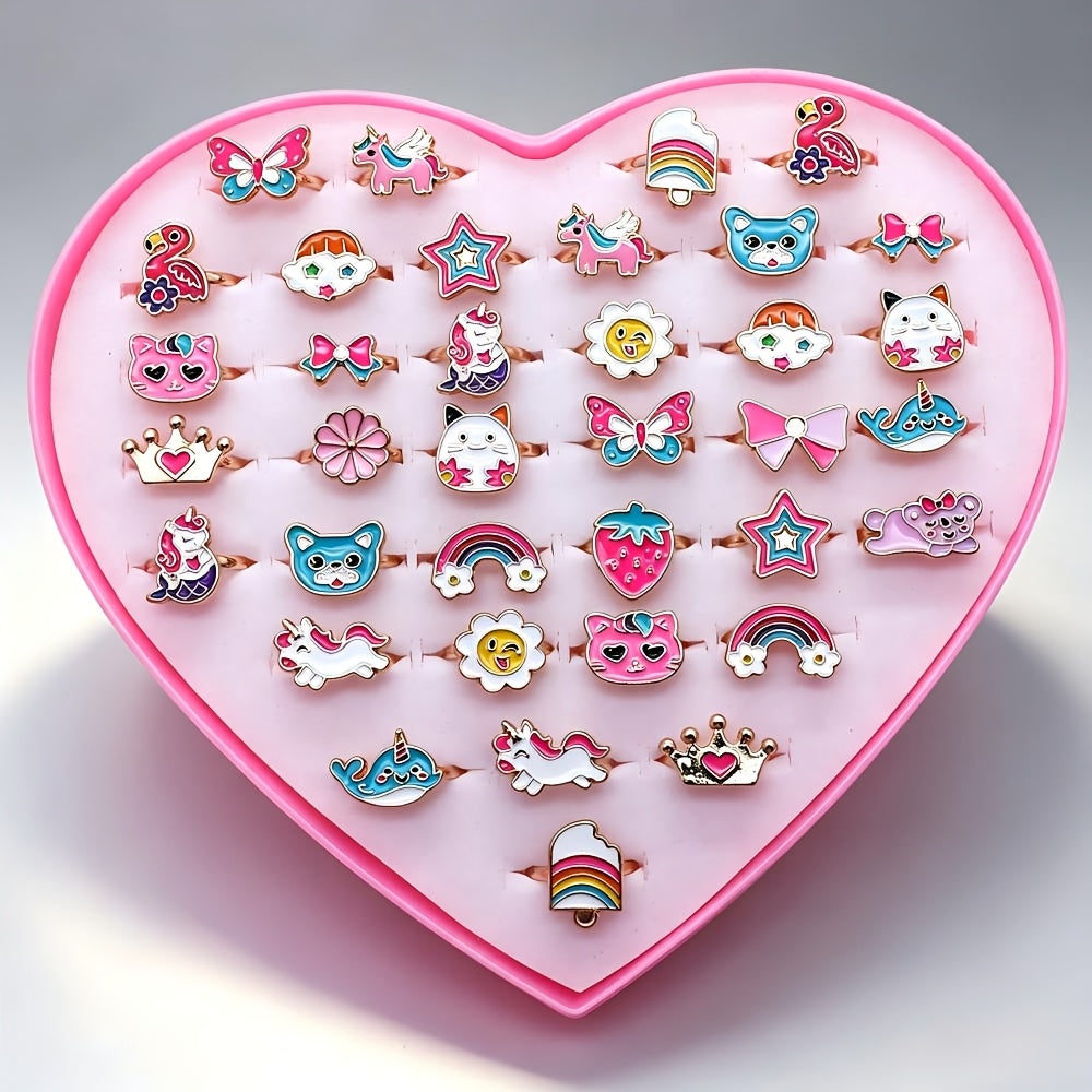 10pcs set girls alloy drip oil animal cartoon style